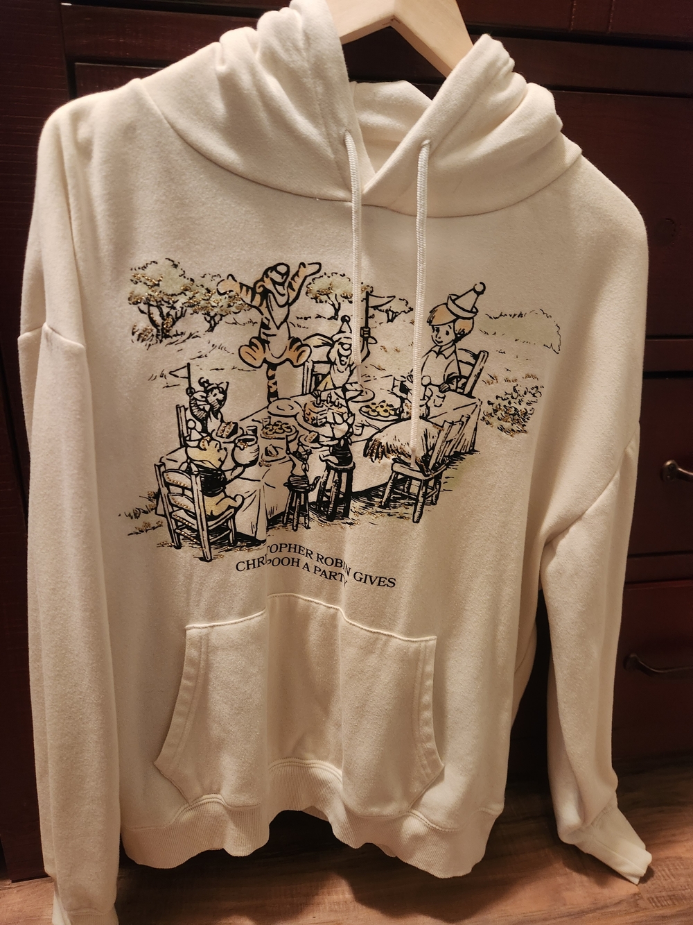 Cream Winnie the Pooh Graphic Hoodie Sweatshirt - Unbranded